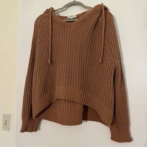 Aerie Knit Hoodie Brown